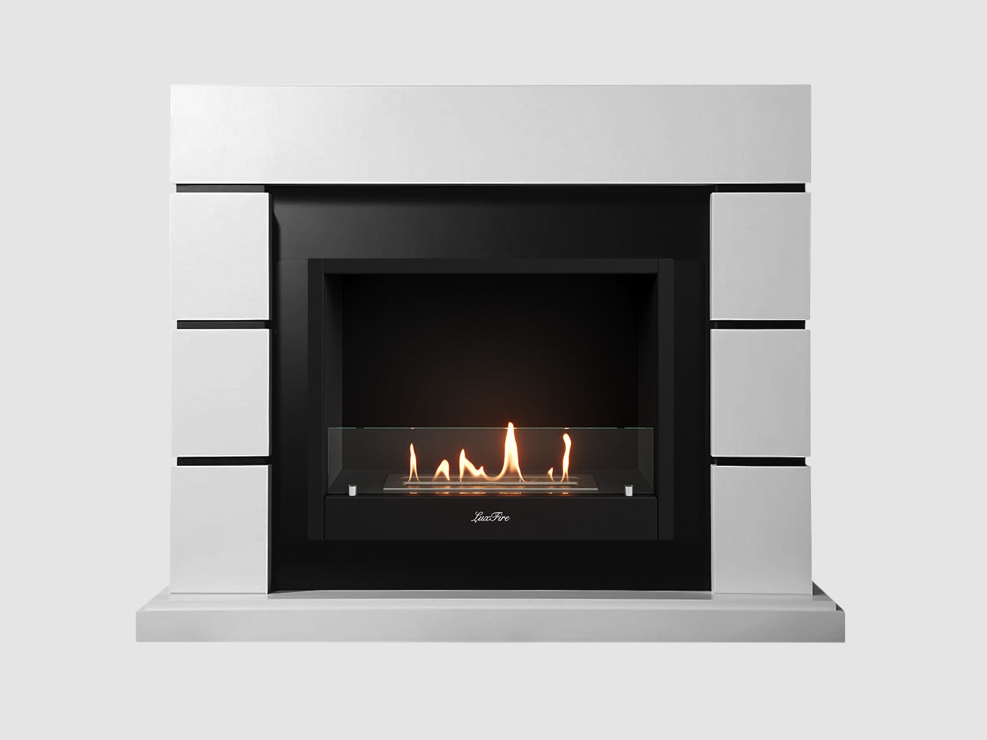 Каминный портал МДФ "Аляска 1350" с биокамином Lux Fire "Фаер Бокс 1-33" (белый) Каминный портал МДФ "Аляска 1350" с биокамином Lux Fire "Фаер Бокс 1-33" (белый) по цене 79 500 руб.