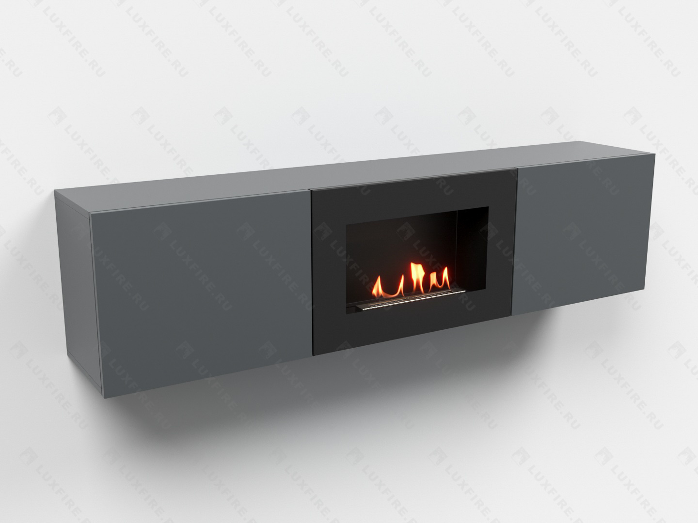 Тумба ТВ Lux Fire "Каспий" настенная 1600 матовая, графит с биокамином 600 Тумба ТВ Lux Fire "Каспий" настенная 1600 матовая, графит с биокамином 600 по цене 65 178 руб.