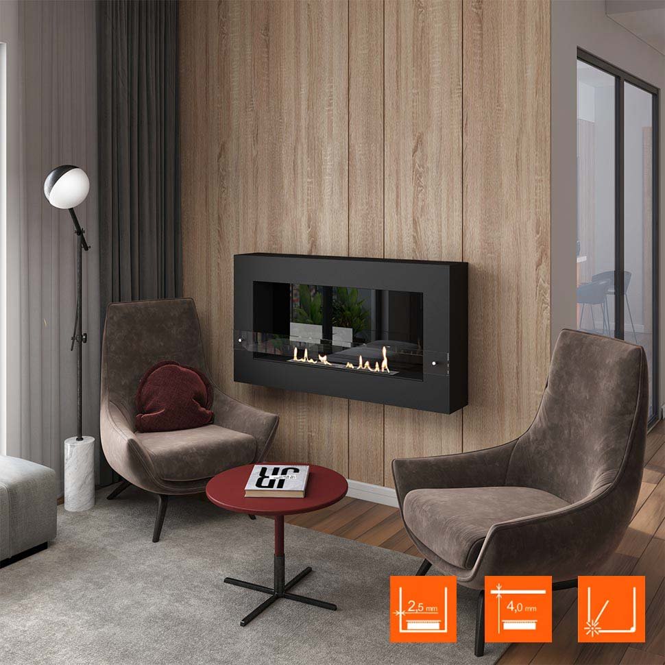 Биокамин SteelHeat WALL GRAND 1200 LITE черный, стекло по цене 41 160 руб.