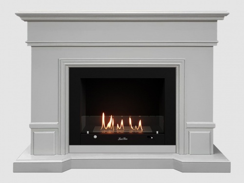 Каминный портал МДФ "Фантазия 1350" с биокамином Lux Fire "Фаер Бокс 3-30" (белый) Каминный портал МДФ "Фантазия 1350" с биокамином Lux Fire "Фаер Бокс 3-30" (белый)