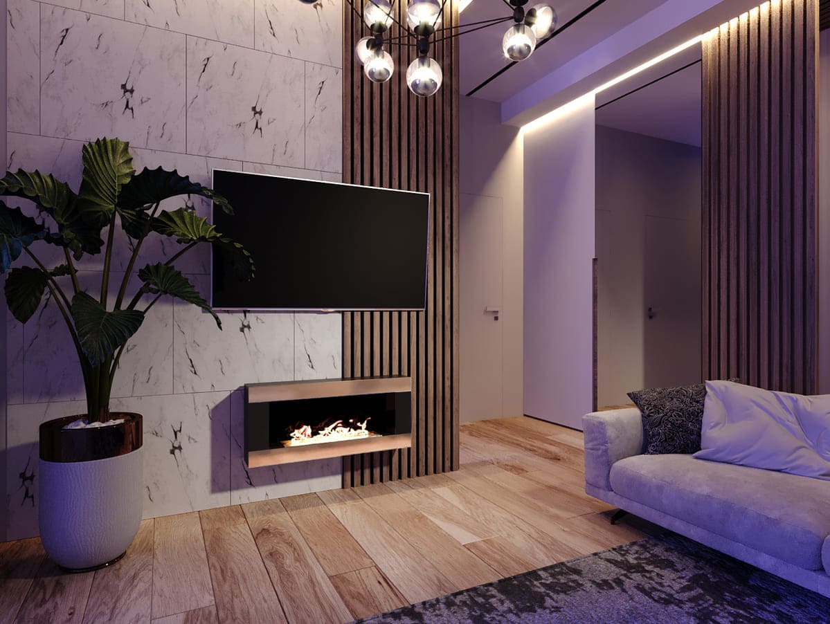 Биокамин "Русский огонь" Голд 900N настенный с защитным и декоративным стеклом по цене 46 100 руб.