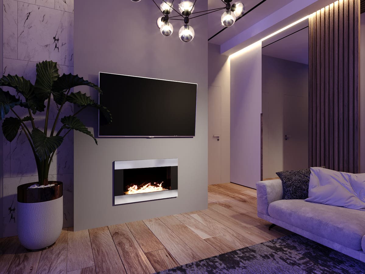 Биокамин "Русский огонь" Модерн 800V встраиваемый (высота 500мм.) с защитным стеклом по цене 30 850 руб.