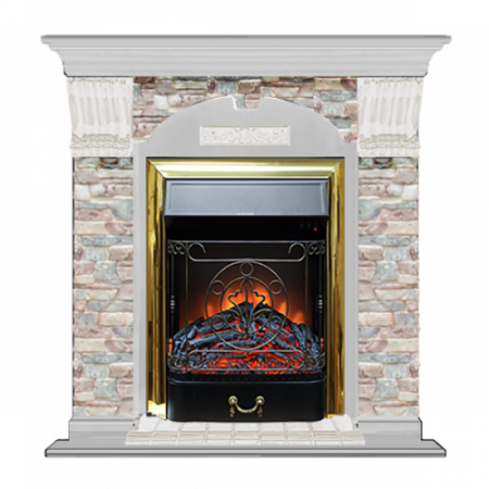 Арочный Грот цветной (беленый дуб)+Majestic Brass